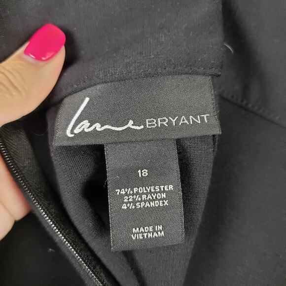 Lane Bryant Size 18 Classic Pencil Skirt Solid Black Closet Staple Office Basic - Picture 6 of 7